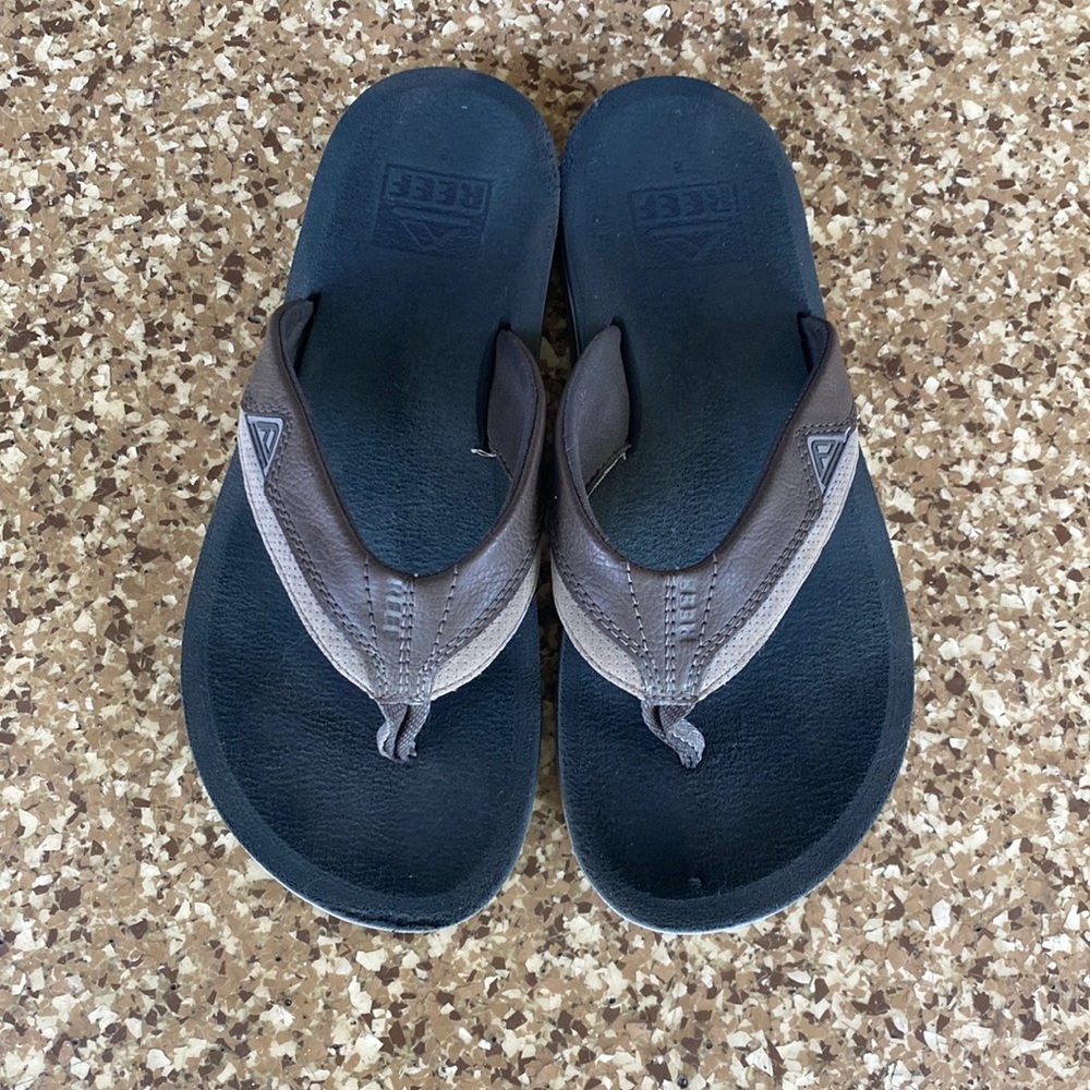 Reef Men’s Brown Flip Flops Size 8 VGUC